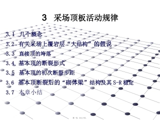 采场顶板活动规律 教学培训课件