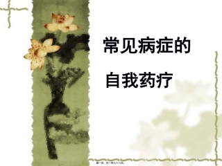 常见病症的自我药疗 医学培训课件