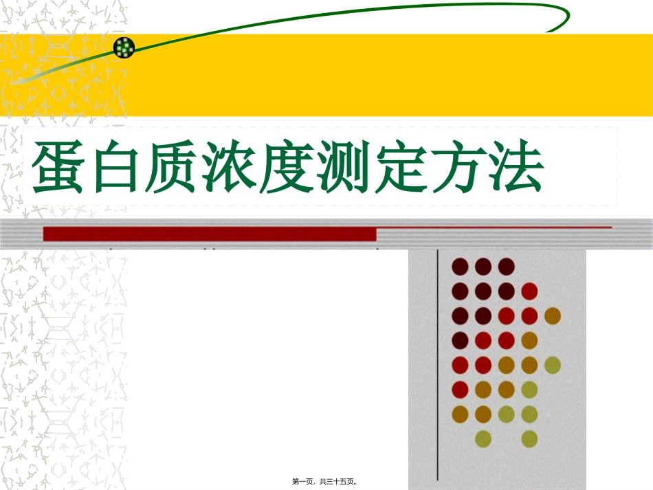 蛋白质浓度测定方法 生物教学课件_第1页