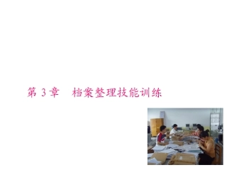 第3章档案整理技能训练 培训讲座课件