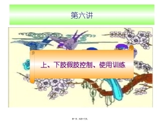 第六讲上下肢假肢控制使用训练剖析 讲座课件
