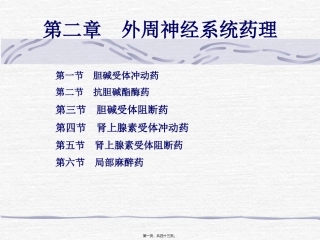 第二章 外周神经系统药理 医学教学课件
