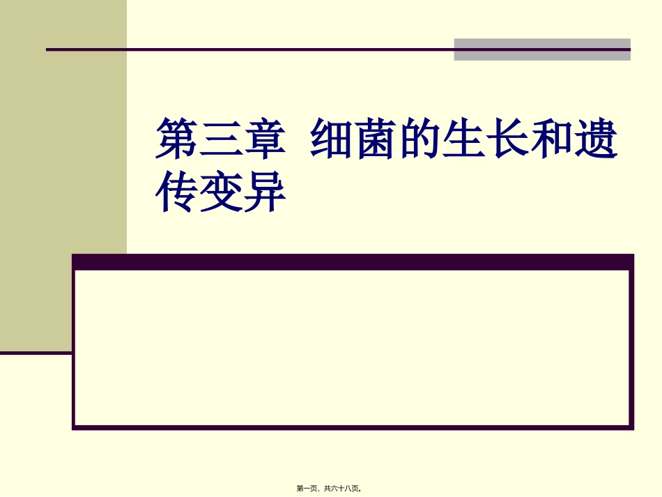 第三章细菌的生长和遗传变异 医学教学课件_第1页