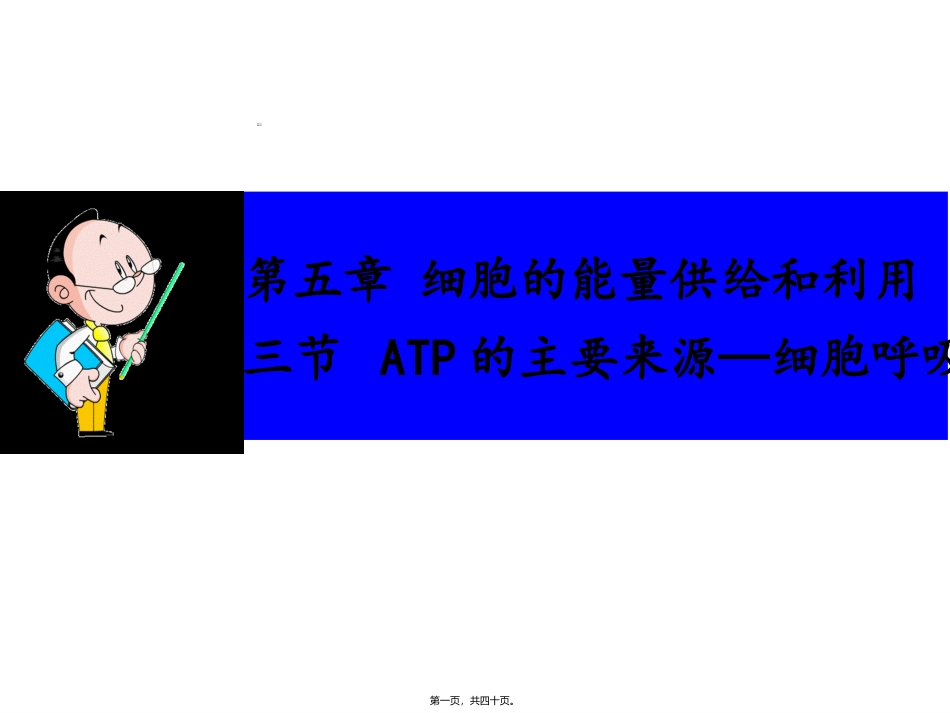 第五章第三节ATP的主要来源—细胞呼吸 教学课件_第1页