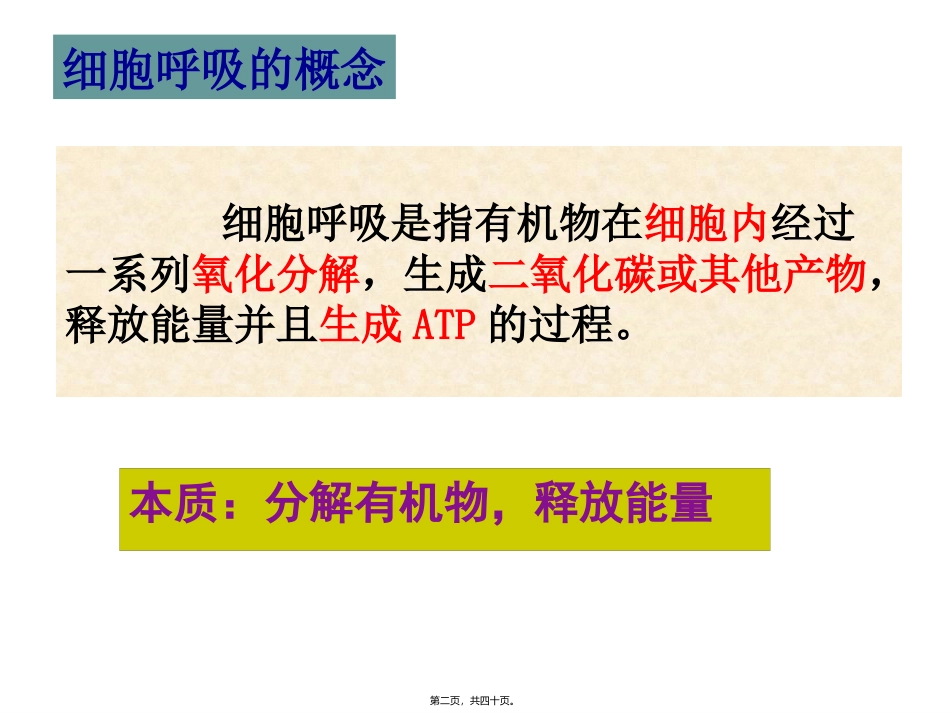 第五章第三节ATP的主要来源—细胞呼吸 教学课件_第2页