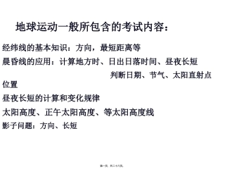 地球运动1精讲