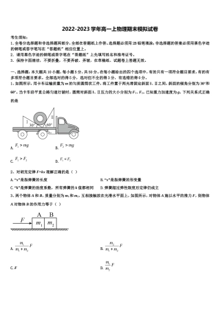 湖南省长沙麓山国际学校2022年物理高一第一学期期末复习检测模拟试题含解析