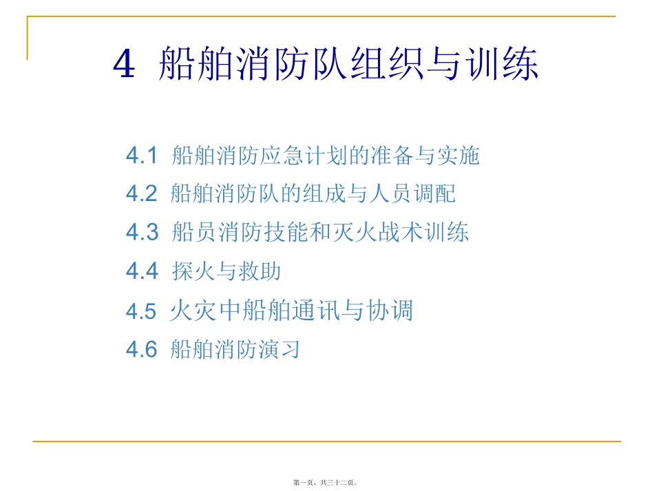 讲座培训课件 船舶消防队组织与训练详解_第1页
