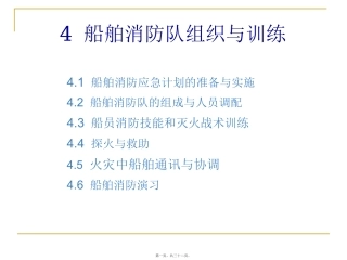 讲座培训课件 船舶消防队组织与训练详解