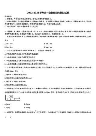 贵州省铜仁伟才实验学校2022-2023学年物理高一上期末统考试题含解析