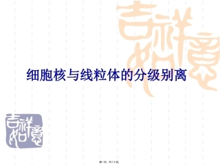 6细胞核和线粒体的分离和观察