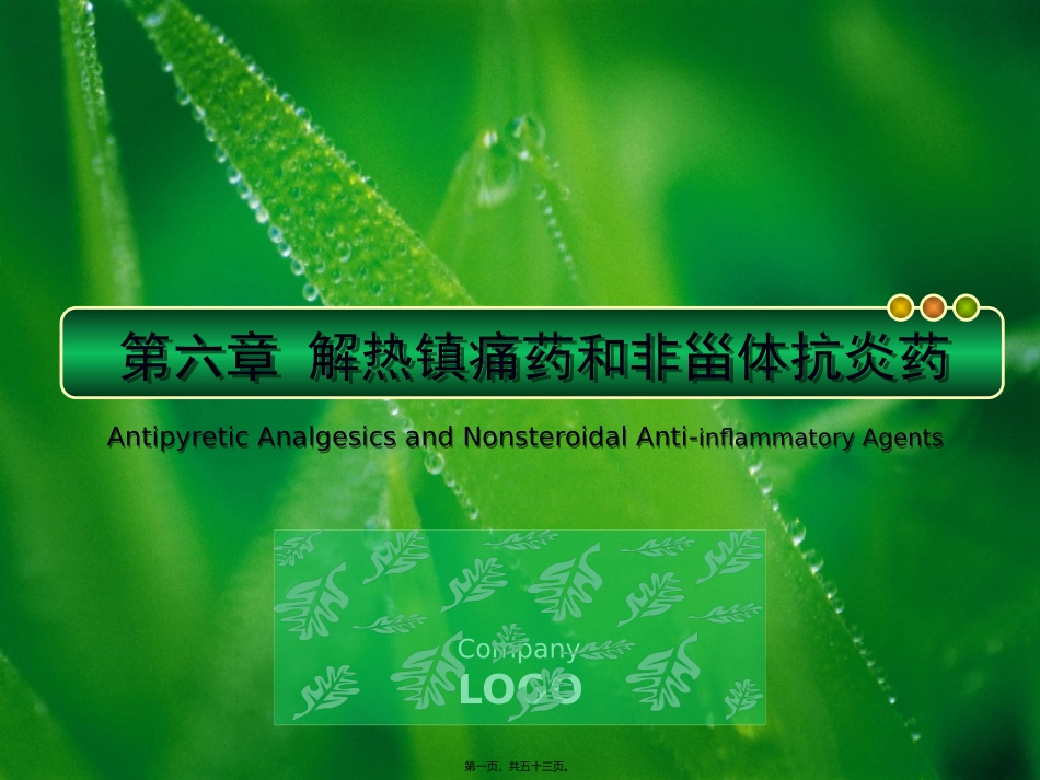 解热镇痛药和非甾体抗炎药 中药教学课件_第1页