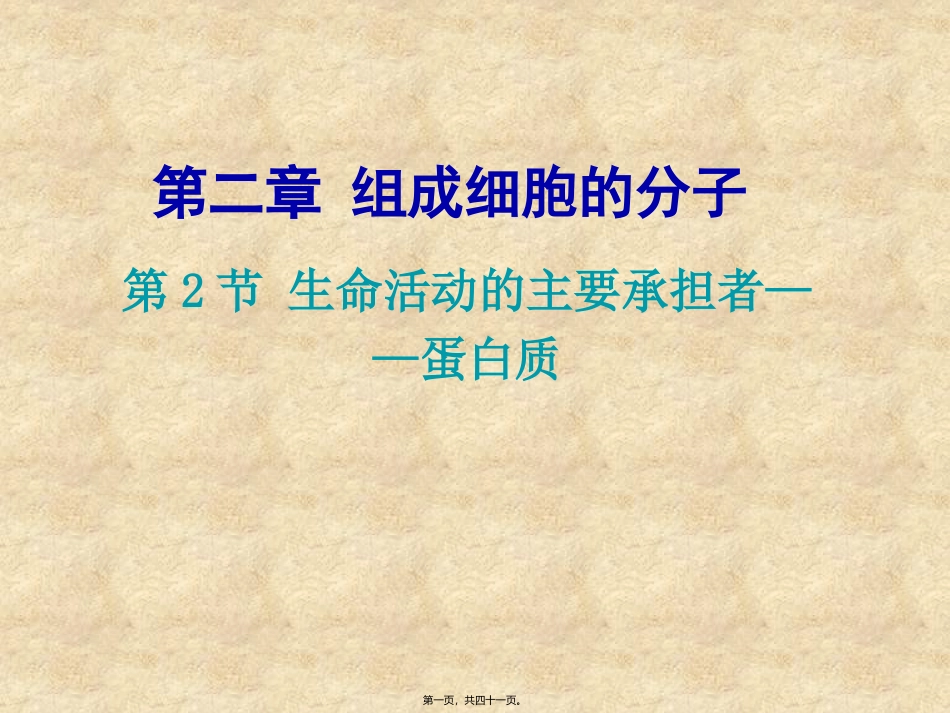 教学课件 生命活动的主要承担者—蛋白质_第1页