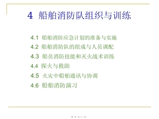 培训课件 船舶消防队组织与训练