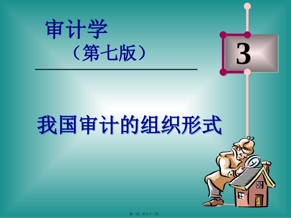 培训讲座课件  审计学课程 我国审计的组织形式资料_第1页