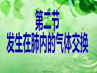 培训讲座课件 发生在肺内的气体交换