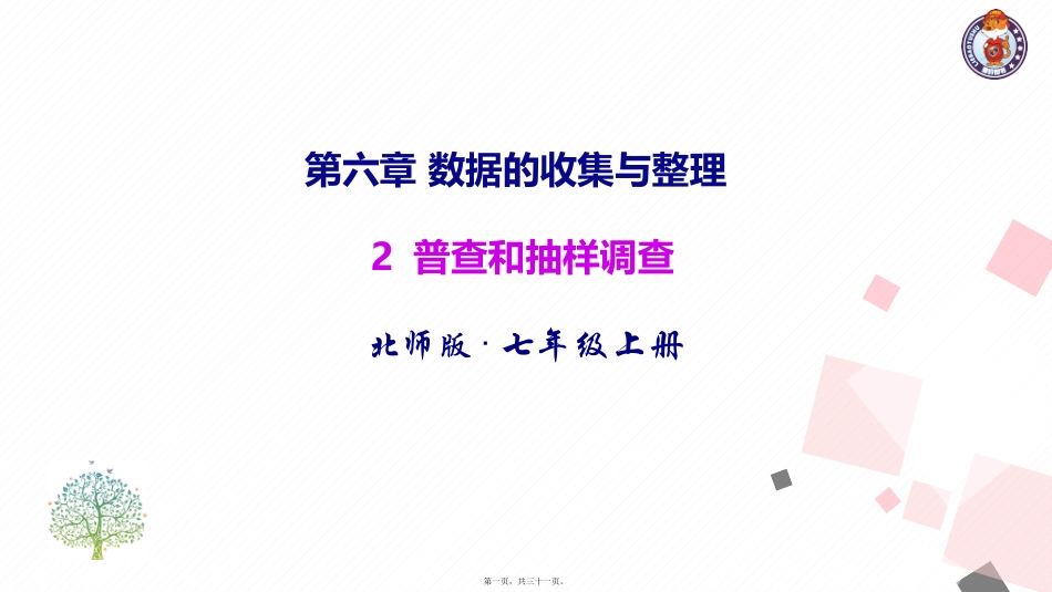 七年级上册第六章数据的收集与整理普查和抽样调查 教学课件_第1页