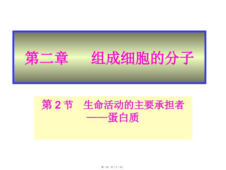生命活动的主要承担者---蛋白质 教学课件_第1页
