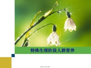 特殊生理阶段人群营养 培训讲座课件