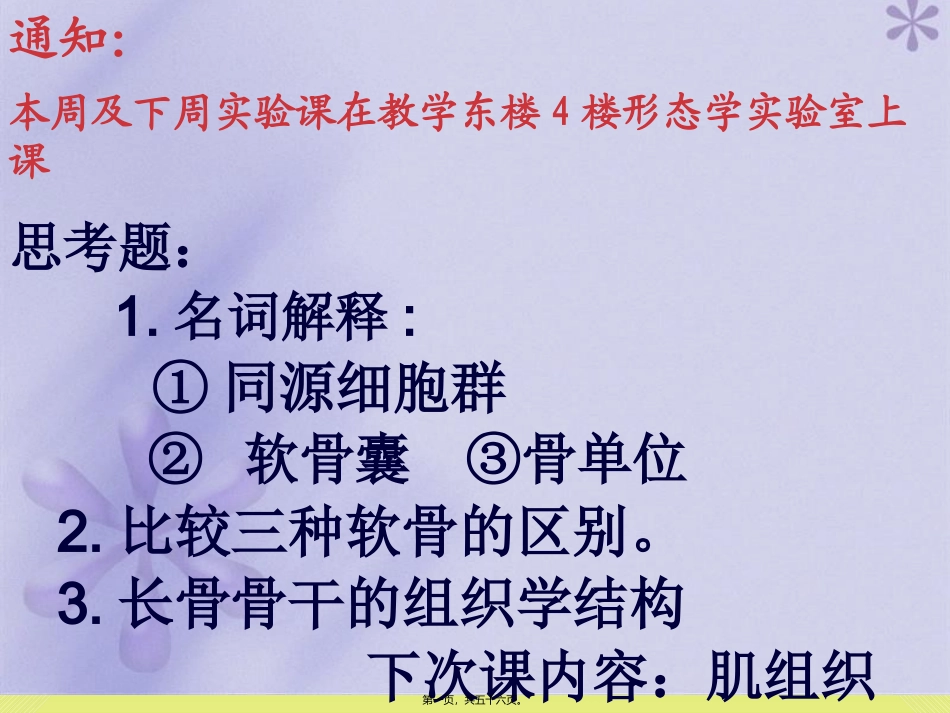 《组织胚胎学》-软骨和骨 医学培训课件_第1页