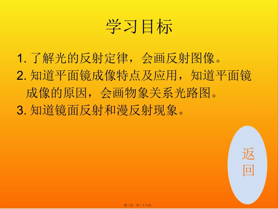 物理教学课件 第四讲光的反射平面镜成像教程_第3页