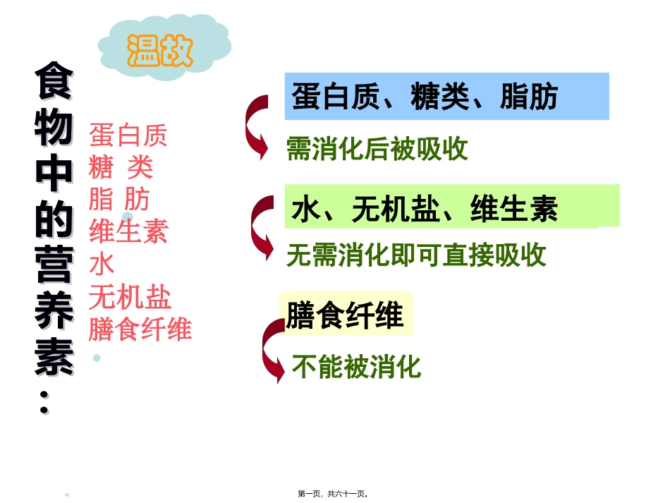 食物的消化与吸收 医学教学课件_第1页