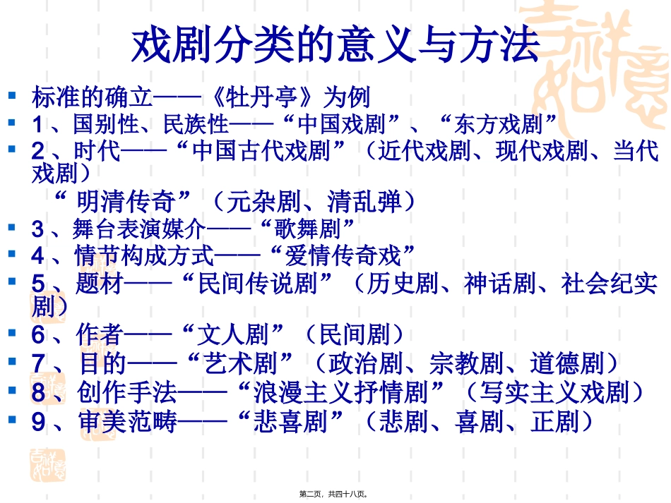 【精品】第二讲戏剧艺术的分类 教学课件_第2页