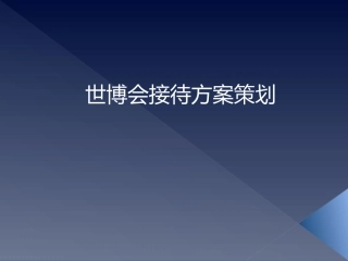 世博会接待方案策划 培训课件