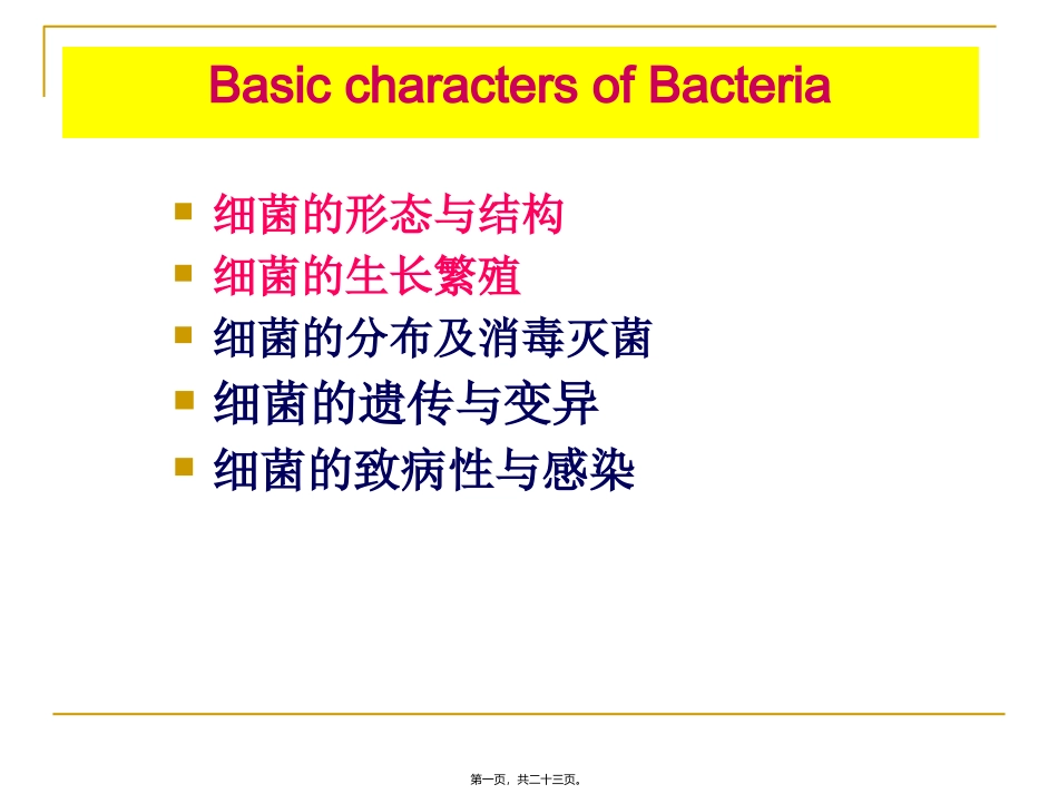 细菌的形态与结构 医学教学培训课件_第1页