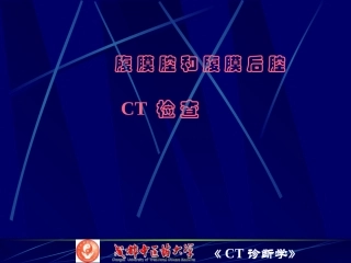 7腹膜腔、腹膜后CT检查