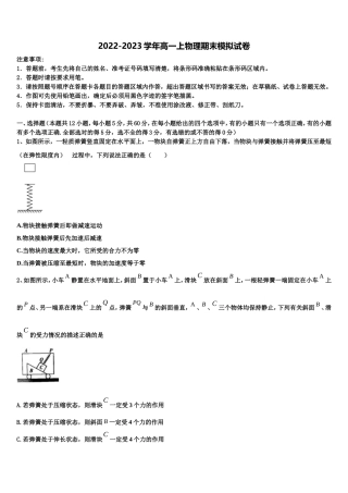 江西省新干县第二中学2022年物理高一上期末质量检测模拟试题含解析