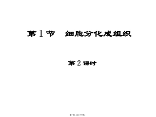 细胞分化形成组织 医学教学课件