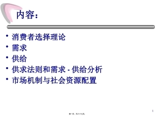 消费者选择及需求 讲座培训课件