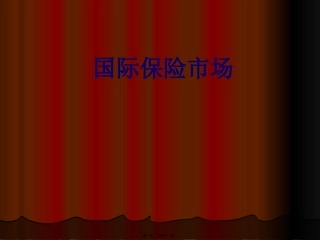第一讲：国际风险与国际保险讲座课件