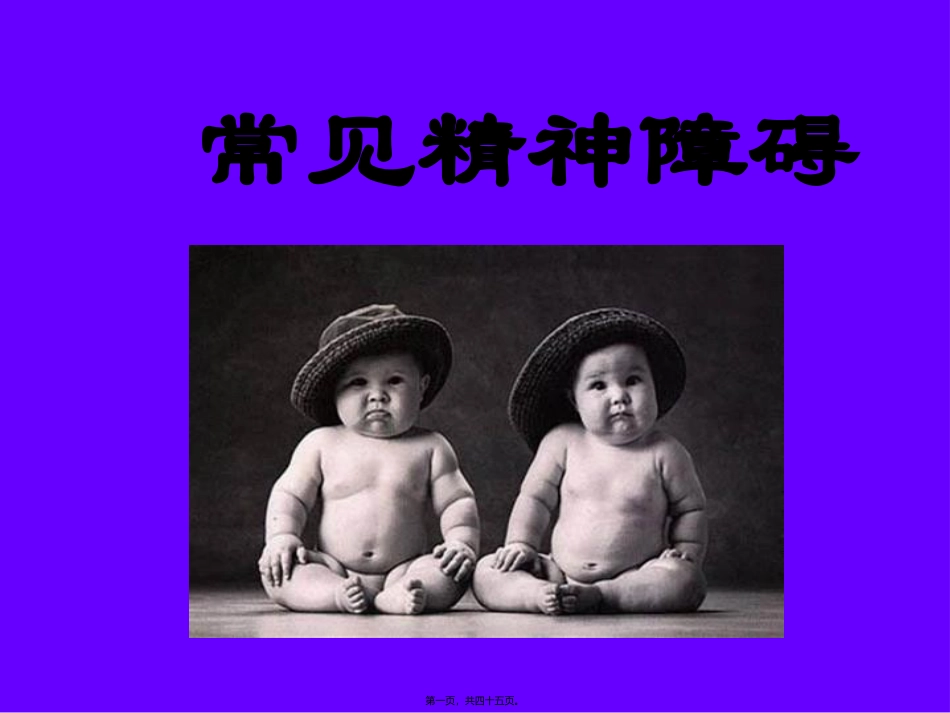 医学教学课件 常见精神障碍_第1页