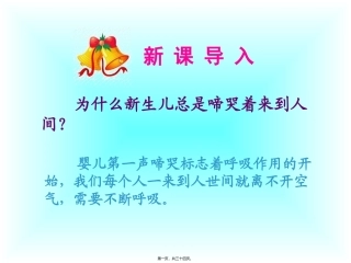 医学教学课件 第三章 人体的呼吸 呼吸道对空气的处理