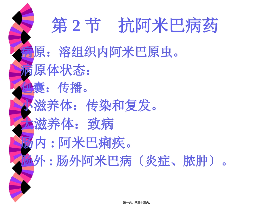 抗阿米巴虫驱肠虫药 医学教学课件_第1页