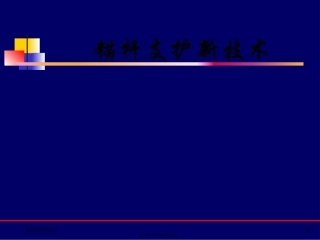 锚杆支护新技术课程课件