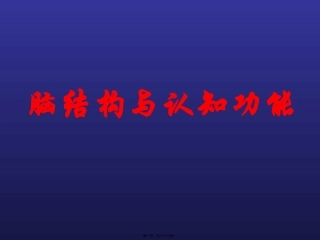 医学教学课件 脑结构与认知