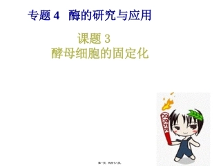 医学教学课件 专题4  酶的研究与应用 酵母细胞的固定化兰