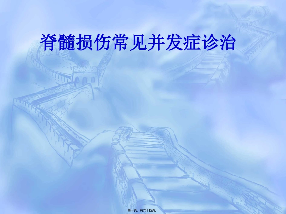 医学教学培训课件 脊髓损伤常见并发症诊治.汇编_第1页