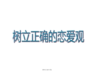 树立正确的恋爱观方面的主题班会课件