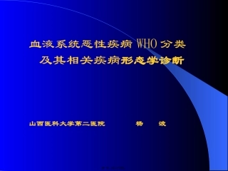 WHO分型的白血病