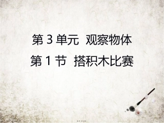 幼儿教学课件 第3单元  观察物体 搭积木比赛