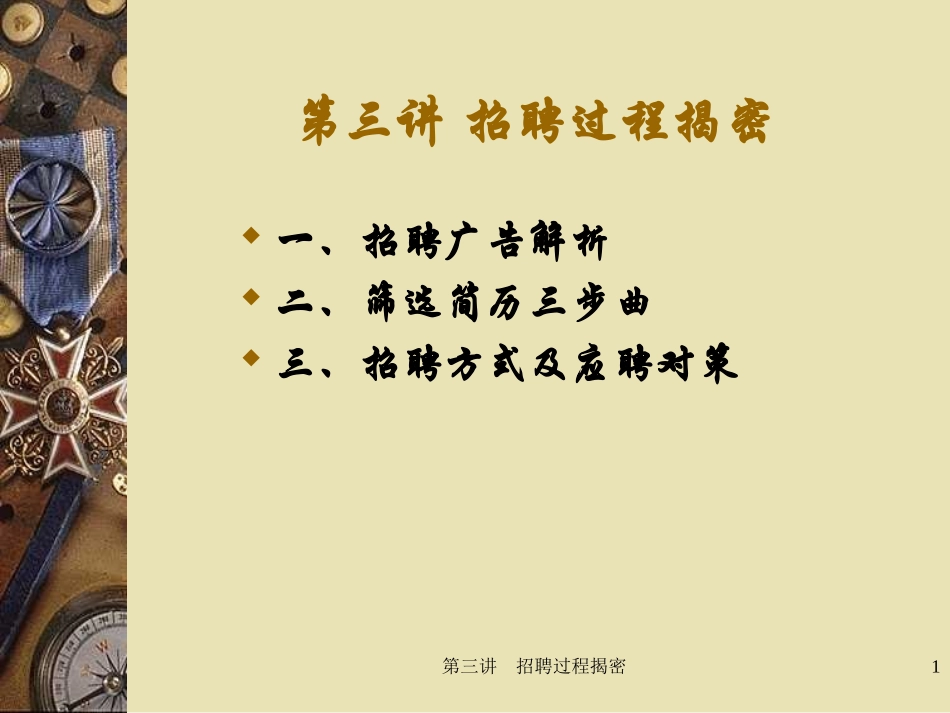 招聘过程揭密 培训讲座课件_第1页