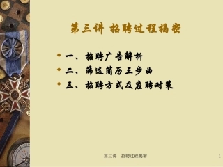 招聘过程揭密 培训讲座课件