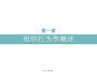 组织行为学概述 教学课件