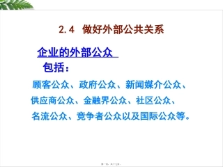 组织外部公共关系 培训课件