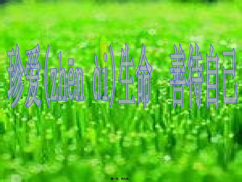 2022年医学专题—尊重生命----善待自己_第1页