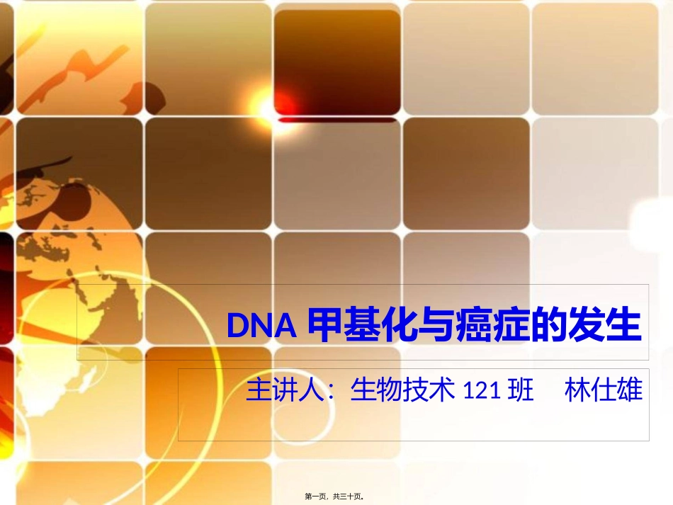 DNA甲基化与癌症的发生_第1页